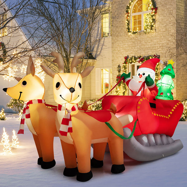 7-Ft. Inflatable Santa Sleigh Ride