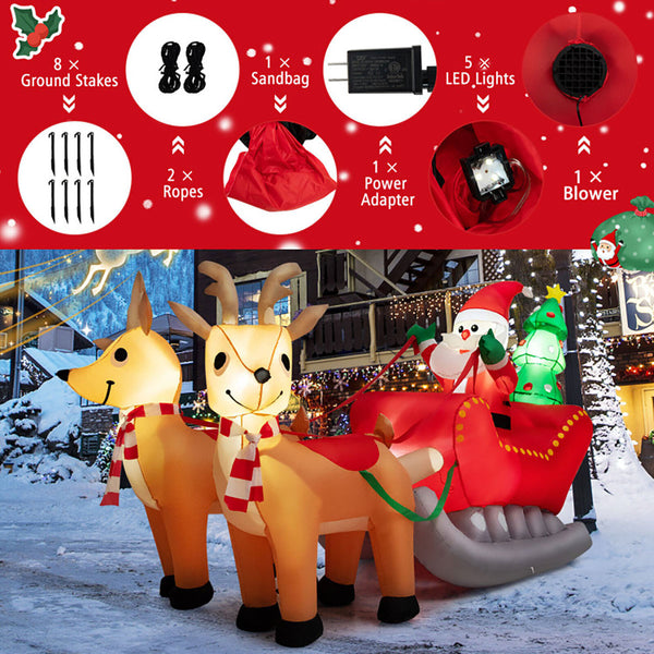 7-Ft. Inflatable Santa Sleigh Ride