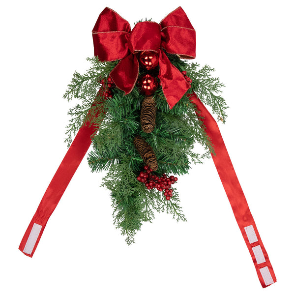 Mixed Cedar and Pine Christmas Chair Back Swags (Set of 2)