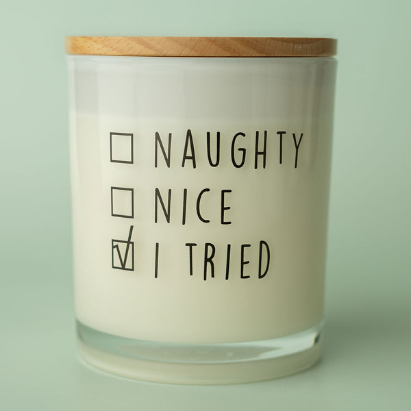 Christmas Printed Candle - Naughty Nice