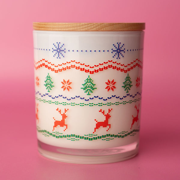 Christmas Printed Candle - Ugly Sweater Wrap