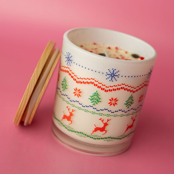 Christmas Printed Candle - Ugly Sweater Wrap