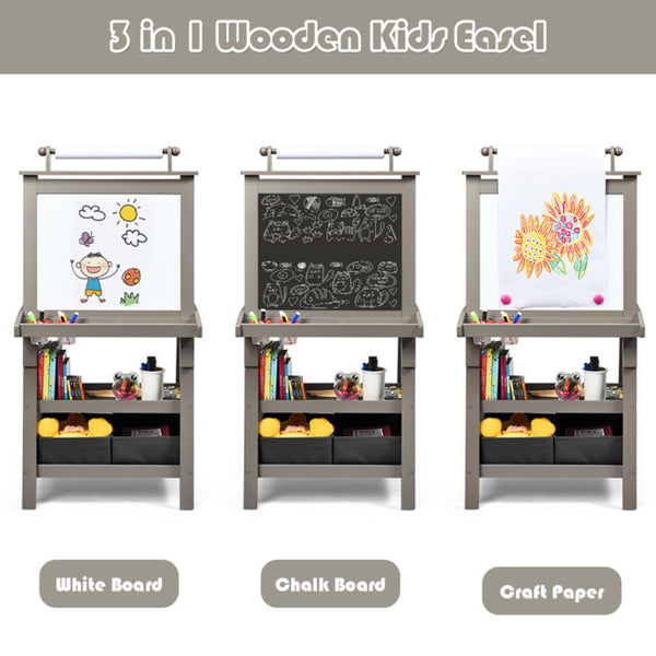 3-in-1 Kids Double-Sided Art Easel