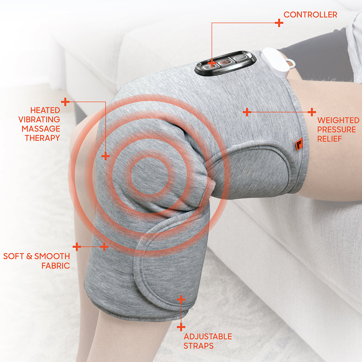 Calming Heat™ Charcoal Copper Infused Massaging Knee Wrap by
