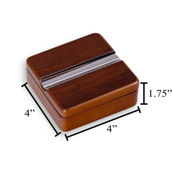 Lacquered Rosewood Swivel Cigar Ashtray