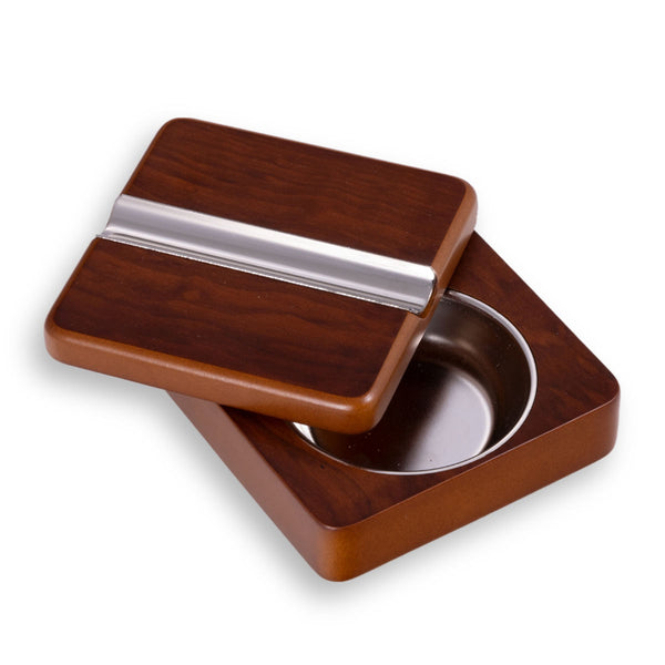 Lacquered Rosewood Swivel Cigar Ashtray
