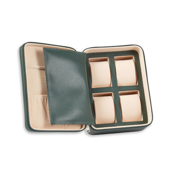 Leather Four Watch and Accessory Travel Watch Case