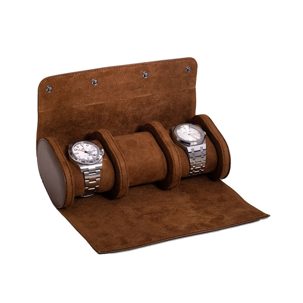 Genuine Leather Watch Roll for 3 Watches