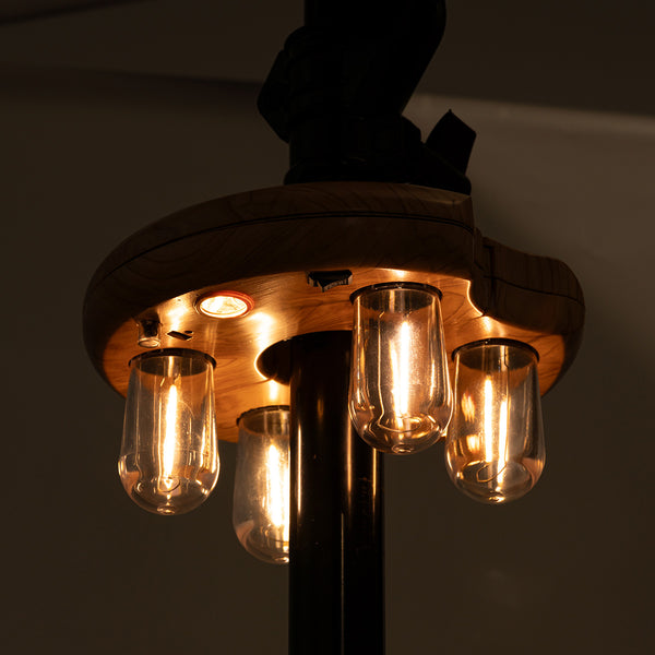 Wood Grain LED Patio Umbrella Light