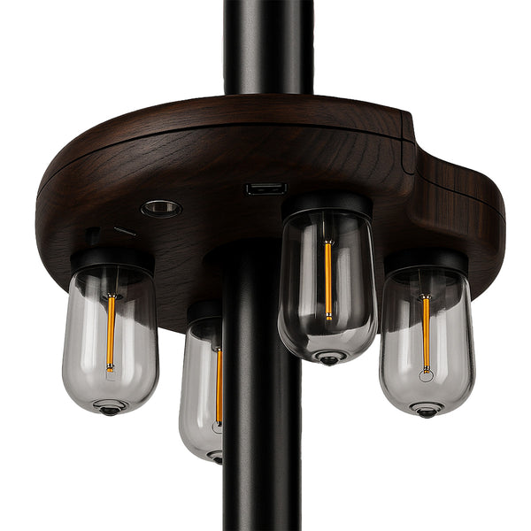 Wood Grain LED Patio Umbrella Light