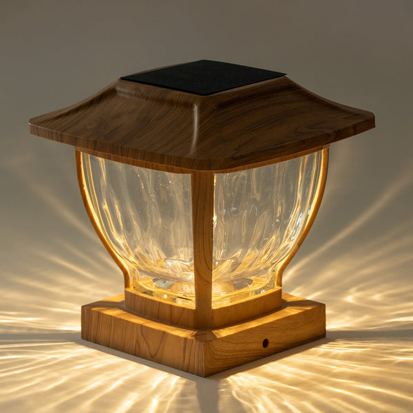 Wave Style Solar Powered Post Lights (Set of 4)