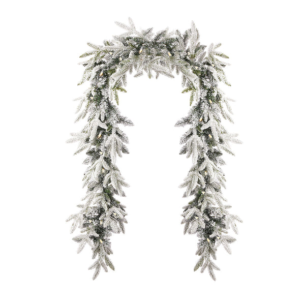 9' Flocked Frasier Fir Garland