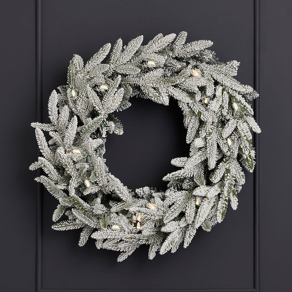 24'' Flocked Frasier Fir Wreath