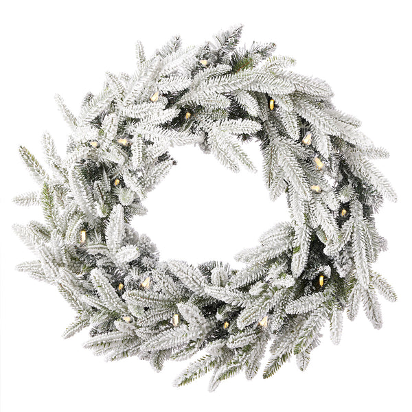 24'' Flocked Frasier Fir Wreath