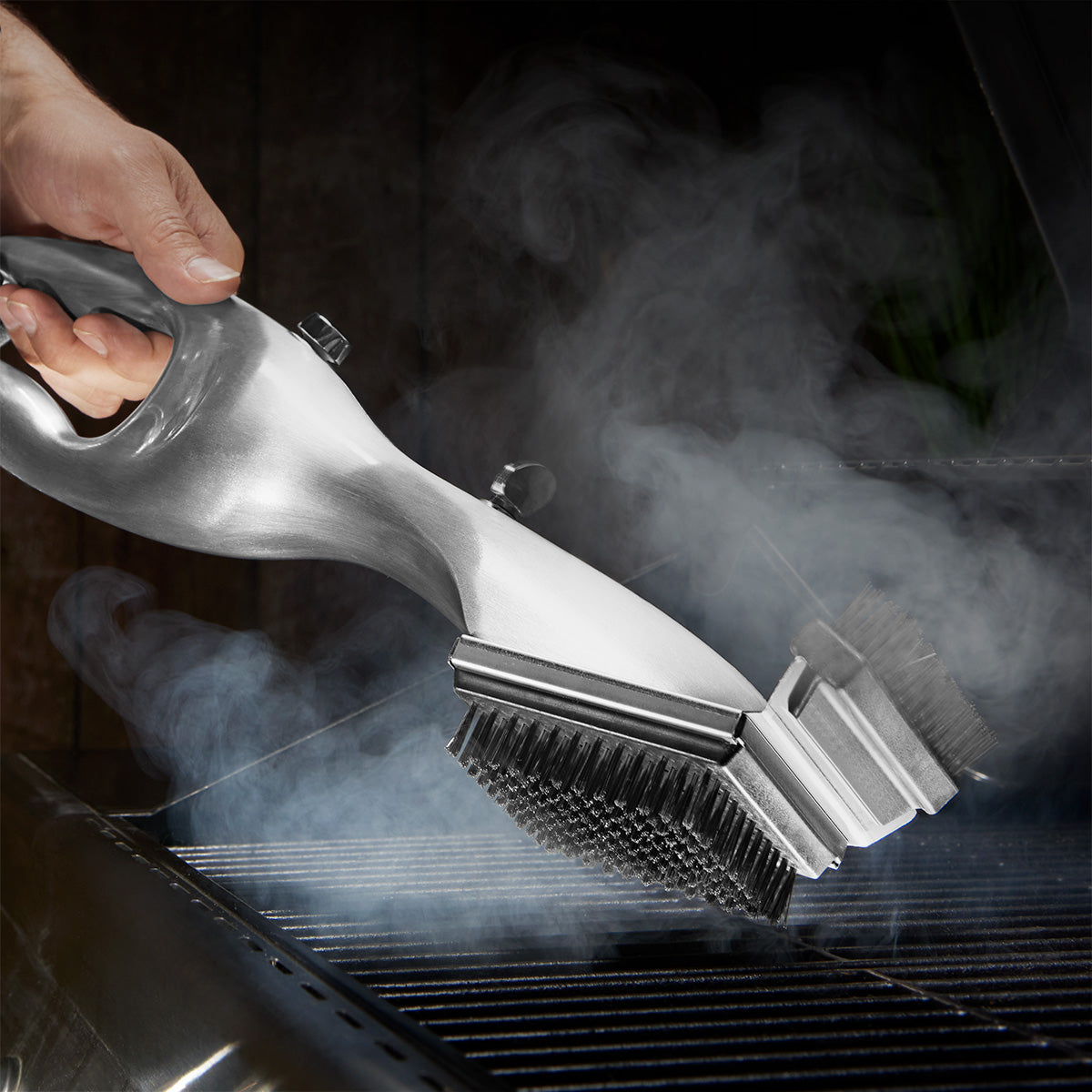 Stainless Steel Steam Cleaning Grill Brush – Sharper Image