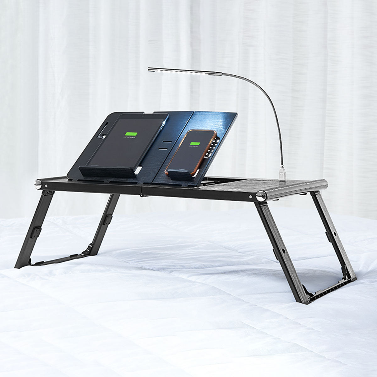 Laptop & Tablet Tray by Sharper Image | Lap Desk with Charging Station