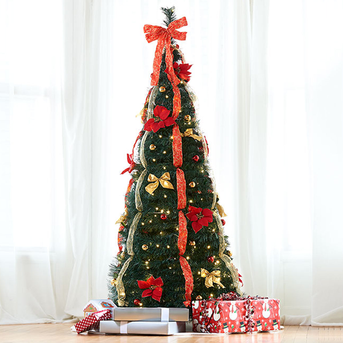 fully dressed christmas tree BrylaneHome Fully Decorated Pre-Lit 6-ft Pop Up Christmas Tree in the Artificial Christmas Trees department at Lowes.com
