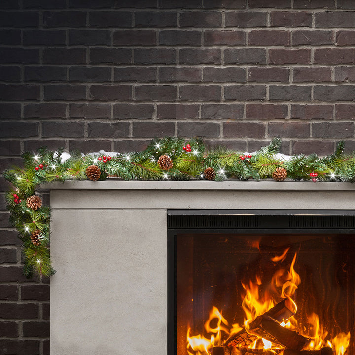 9-Ft. Cordless Pre-Lit Indoor/Outdoor Garland