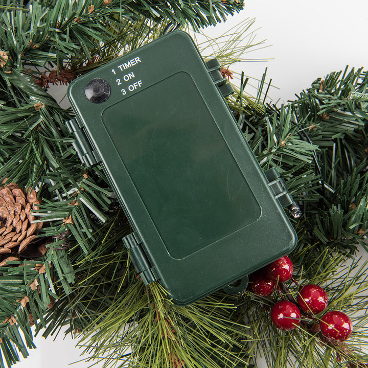 30'' Cordless Pre-Lit Indoor/Outdoor Wreath