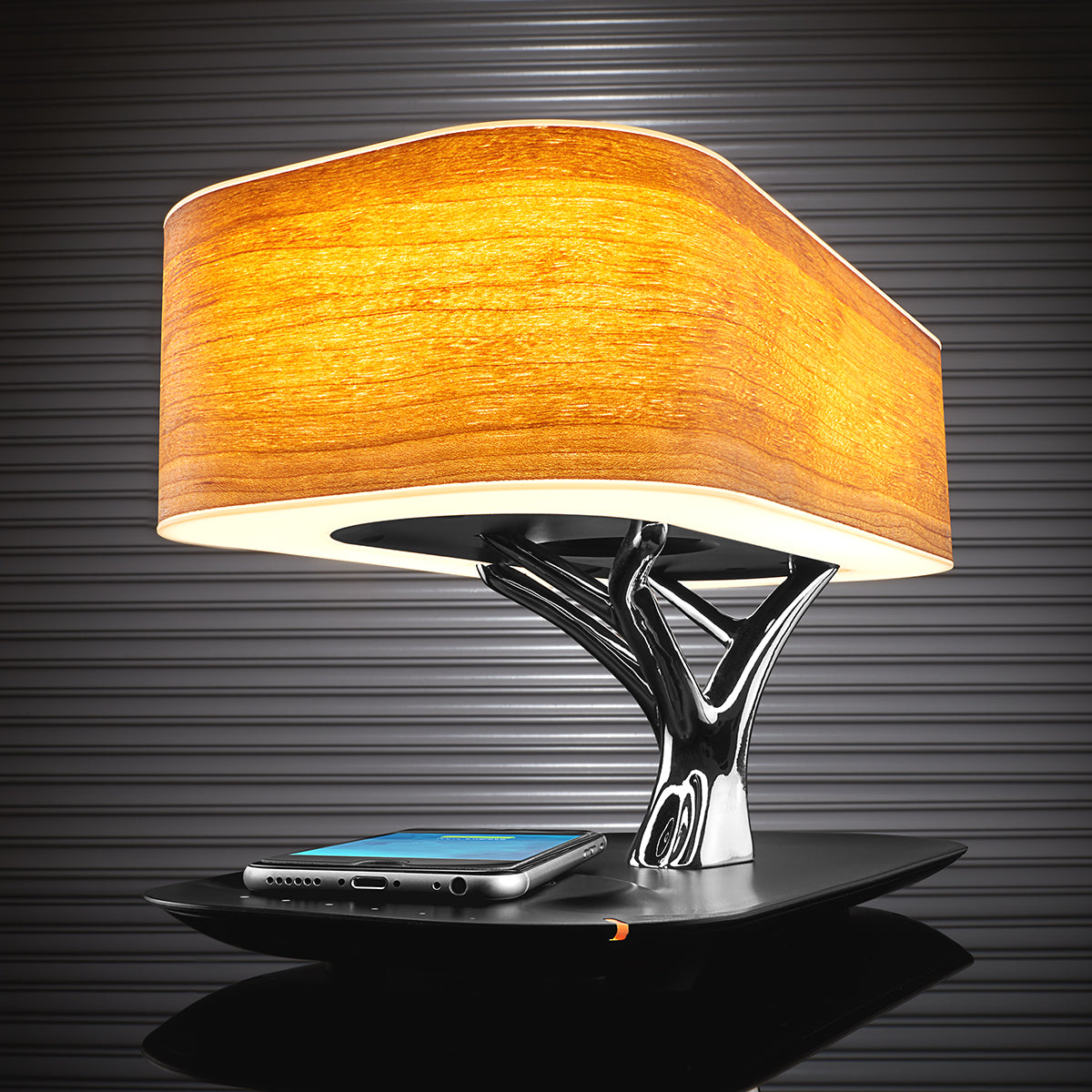 bonsai tree lamp charger Sharper Image Bonsai Bluetooth Speaker Lamp with Wireless Charging Pad