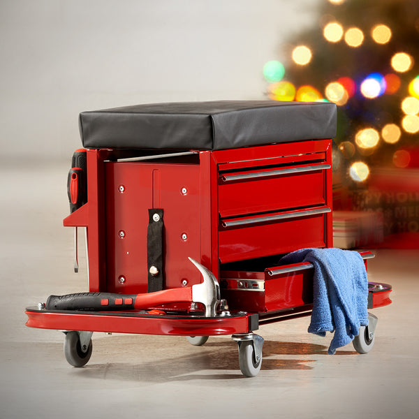 Rolling Toolbox Stool by Sharper Image