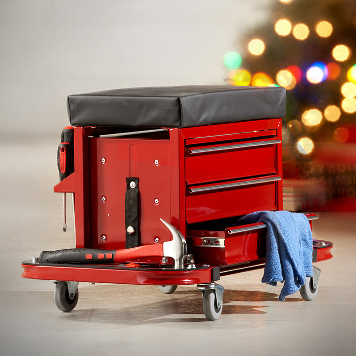 Rolling Toolbox Stool by Sharper Image