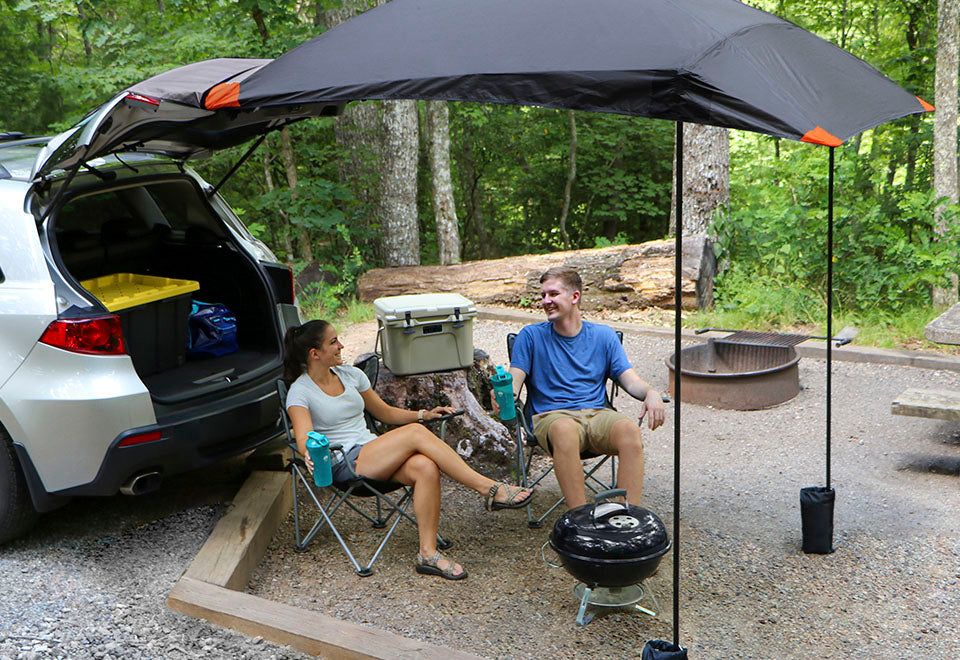 car tent hatchback SUV Tailgate Canopy Tent – Sharper Image