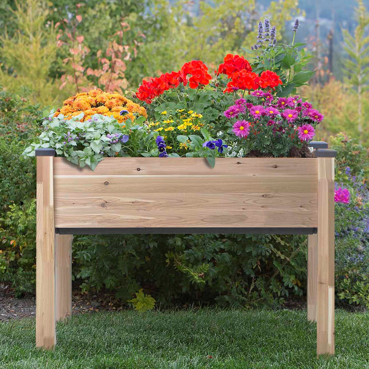 handyman self watering planter 23 in. x 49 in. x 30 in. H Self-Watering Elevated Cedar Planter
