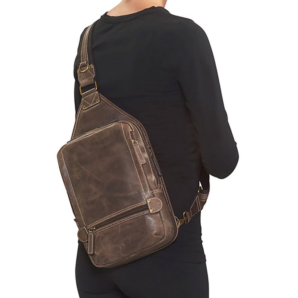 Buffalo Leather Sling Bag | RFID Crossbody Travel Bag
