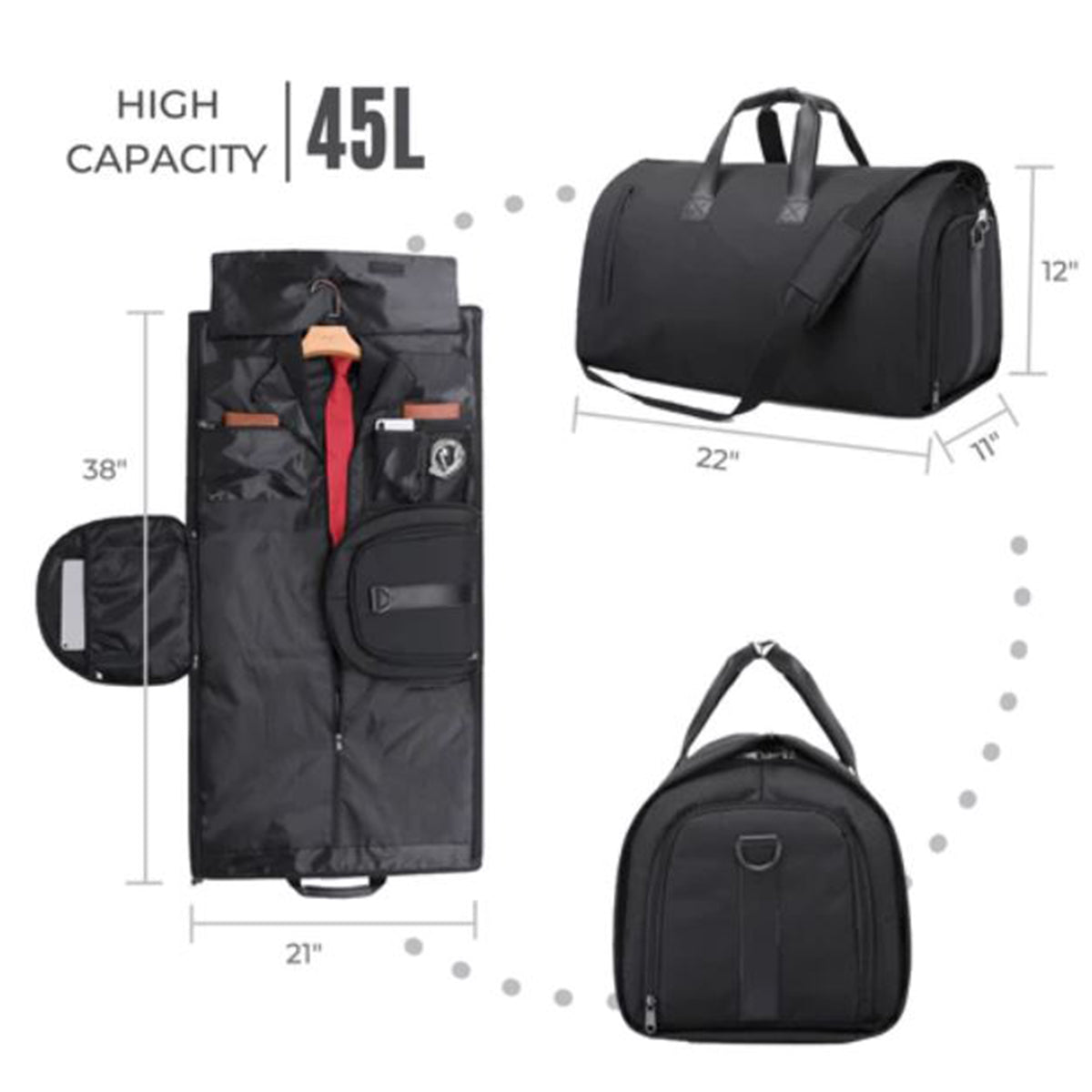 convertible travel duffel garment bag 2-in-1 Convertible Garment Bag
