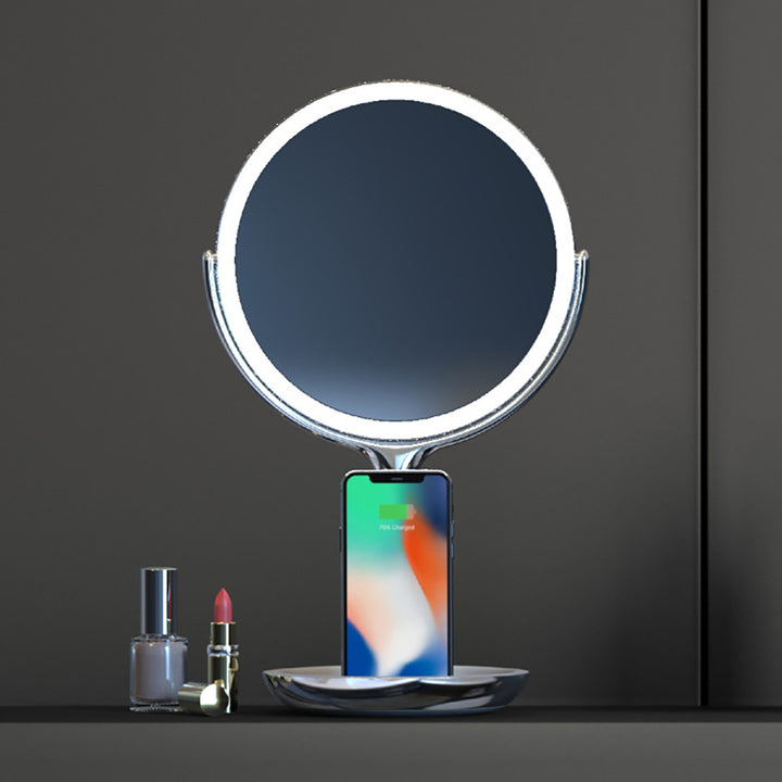 Spa Studio LED Vanity Mirror with Wireless Charging by Sharper Image