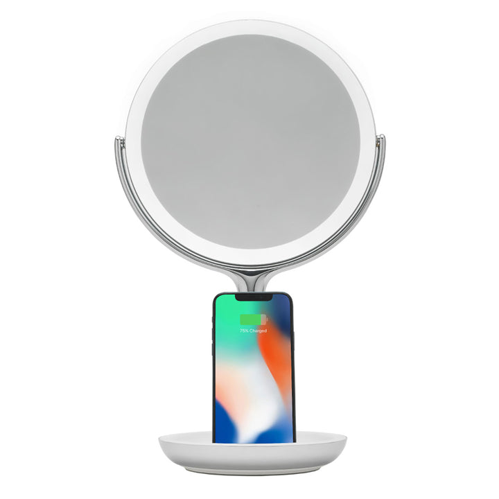 Spa Studio LED Vanity Mirror with Wireless Charging by Sharper Image