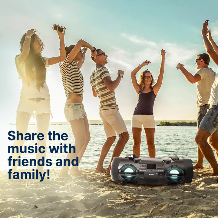 Dual Subwoofer Bluetooth Boombox