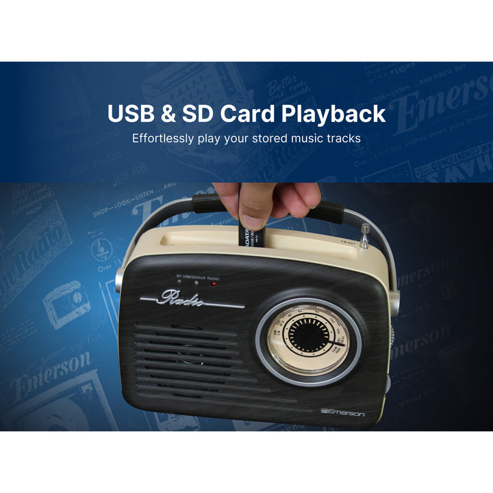 Retro AM/FM Radio with Bluetooth