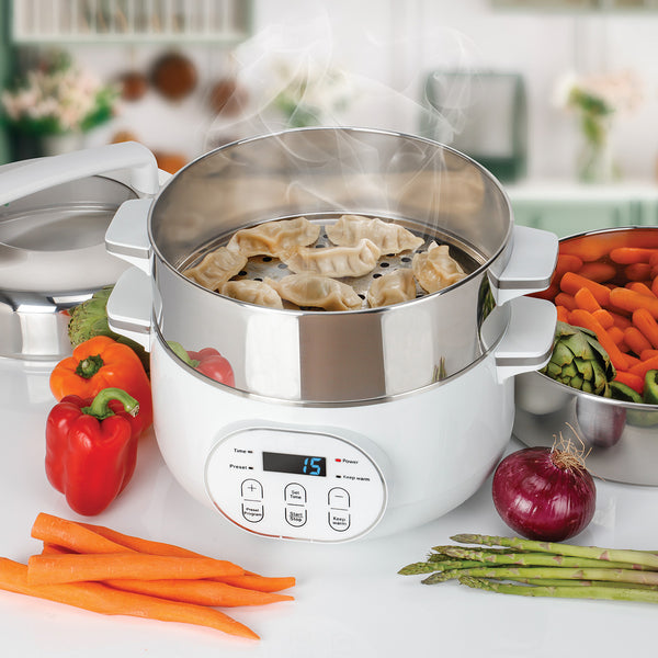 2-Tier Stainless Steel Electric Food Steamer