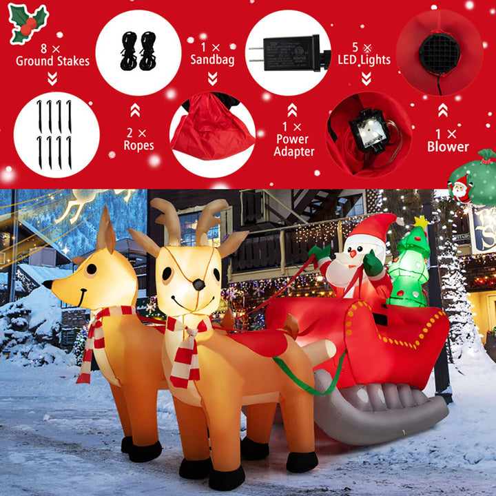 7-Ft. Inflatable Santa Sleigh Ride