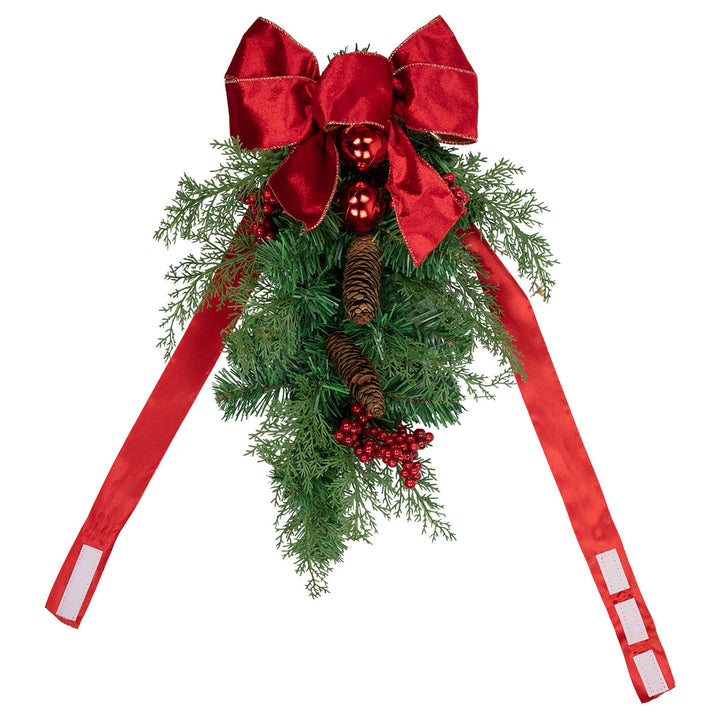 Mixed Cedar and Pine Christmas Chair Back Swags (Set of 2)