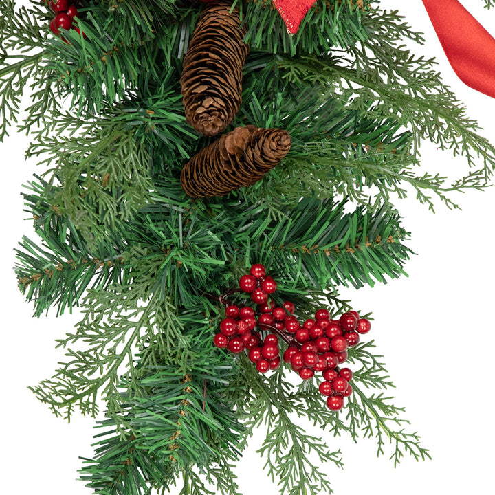 Mixed Cedar and Pine Christmas Chair Back Swags (Set of 2)