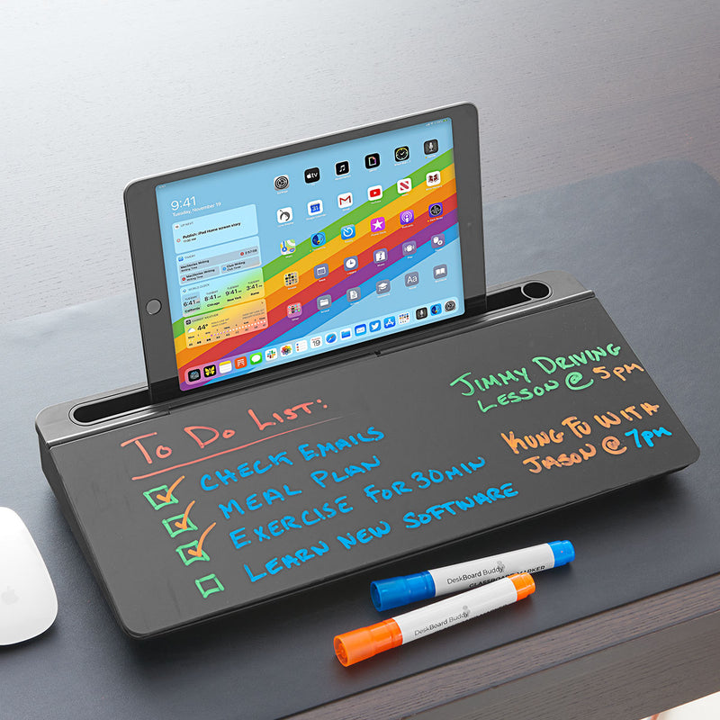 Desktop Glass Whiteboard and Organizer