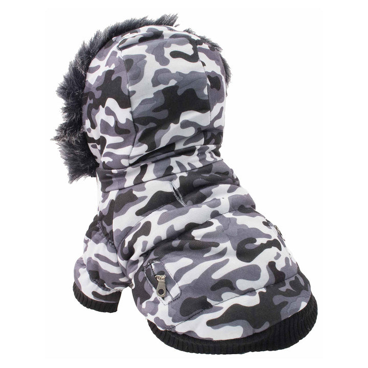 Insulated Dog Coat Parka with Removable Hood