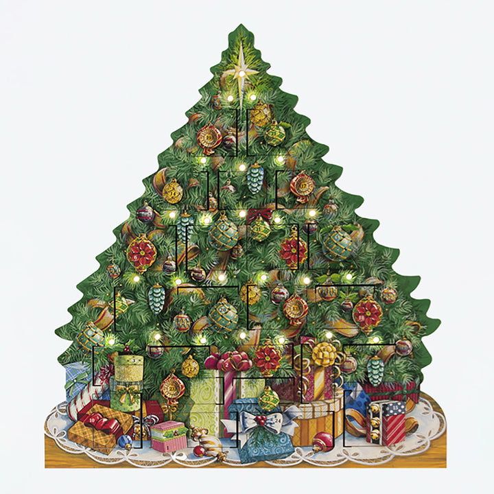 Musical Advent Tree Calendar with Lights