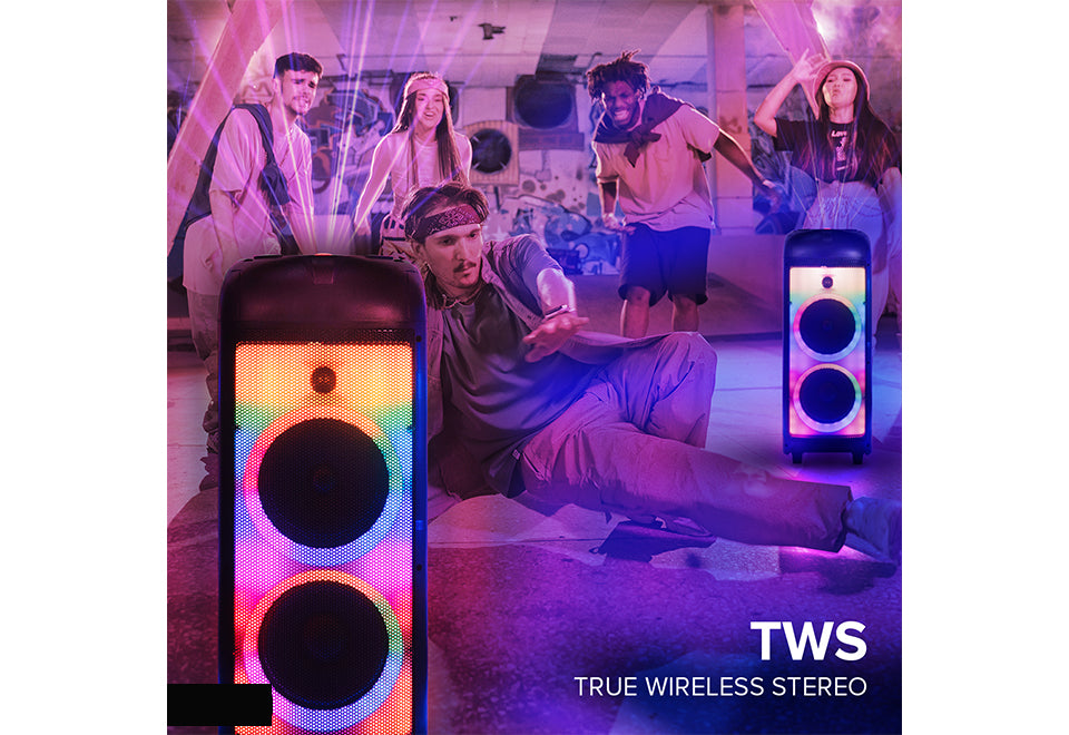 360° Portable Bluetooth Speaker With LED Party Lighting – Sharper