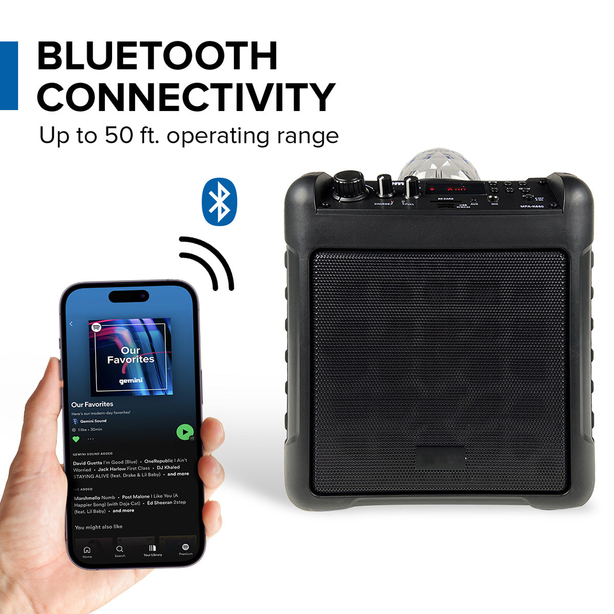 Portable Karaoke Party Speaker with LED Lights – Sharper Image