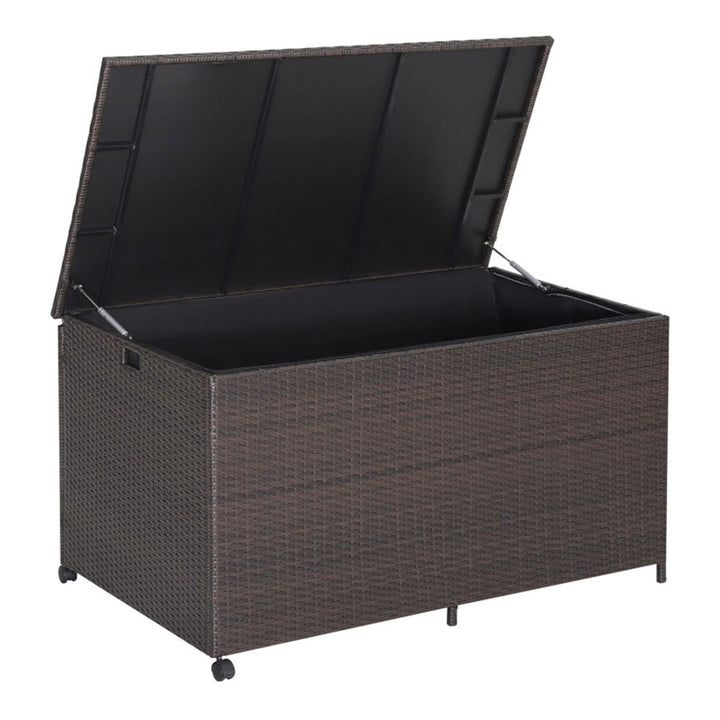 Outdoor Wicker Storage Box with Zippered Liner