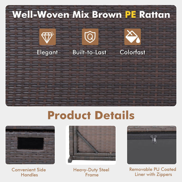 Outdoor Wicker Storage Box with Zippered Liner