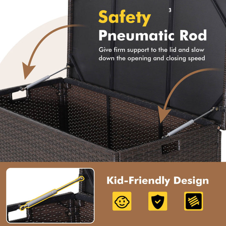 Outdoor Wicker Storage Box with Zippered Liner