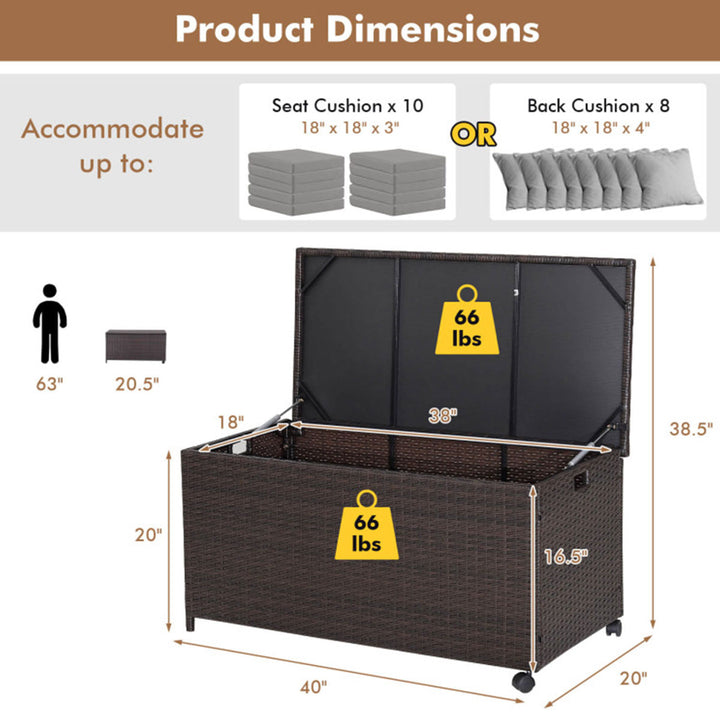 Outdoor Wicker Storage Box with Zippered Liner