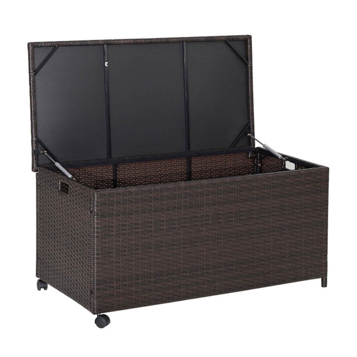 Outdoor Wicker Storage Box with Zippered Liner