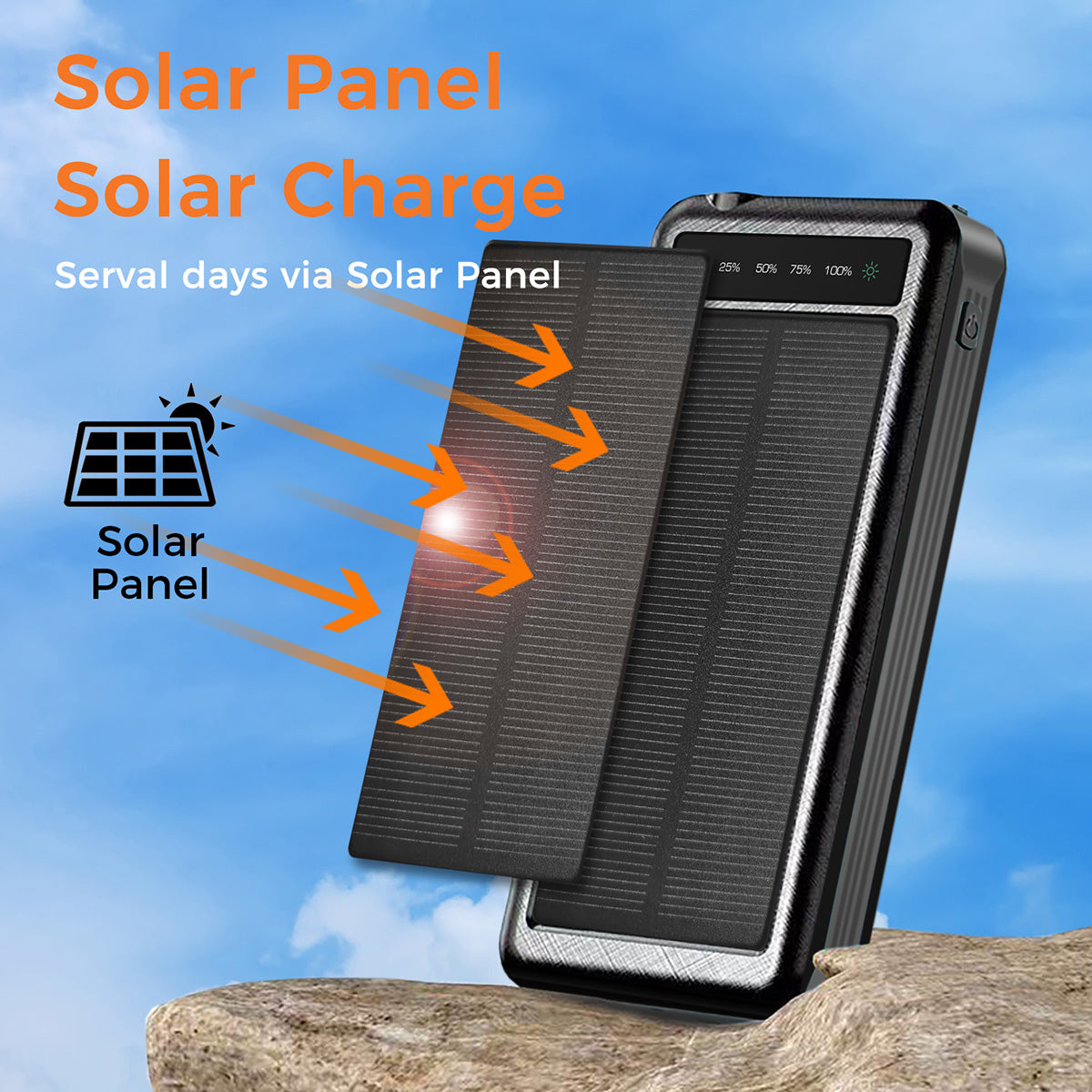 Alpha Digital Solar Charging Power Bank Black Alpha Digital Solar Charging Power Bank Black
