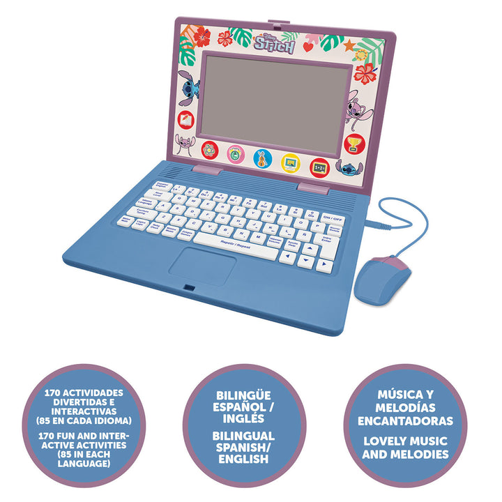 Disney Stitch Bilingual Talking Educational Laptop
